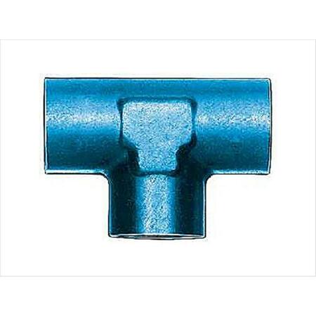 PERFECTPITCH 0.12 In. Blue Anodized Aluminum Female Pipe Tee Adapters PE345496